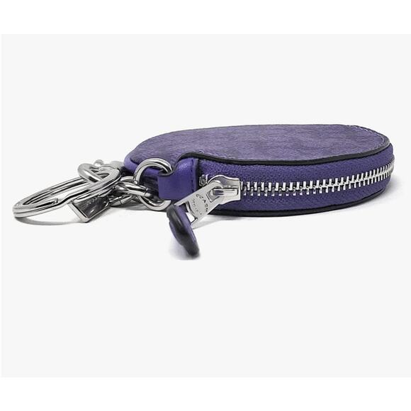 Coach Circular Coin Pouch Bag Charm In Signature Canvas New - Picture 3 of 6